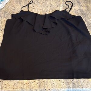 Lilly Pulitzer, Karmen Cami Elegant Black Ruffle Top. Size XL